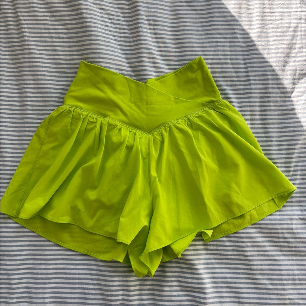Bright Green High-Waisted Shorts